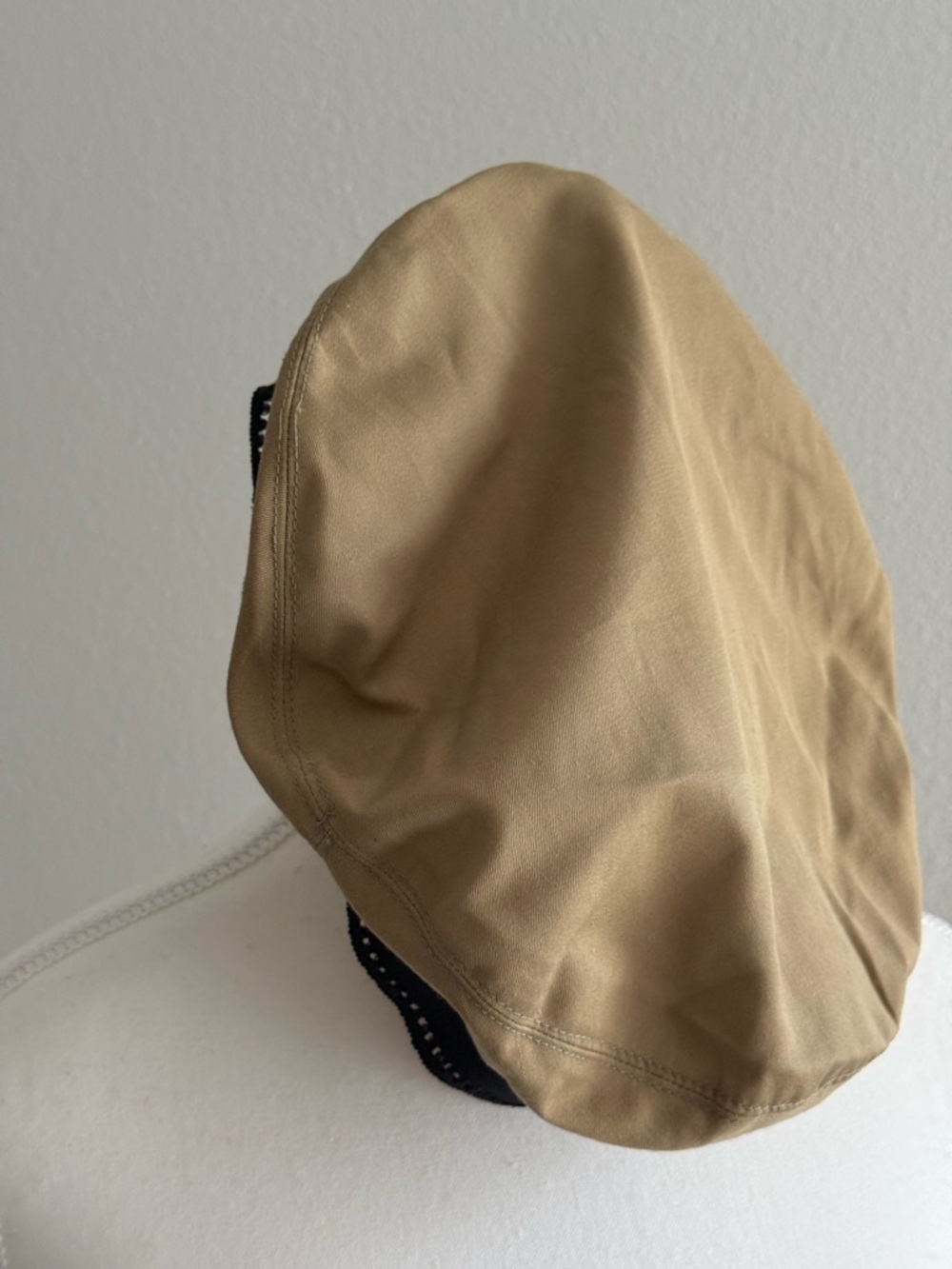 Tan Cotton Beret Style Hat